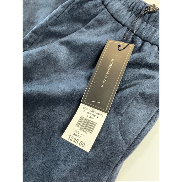 NWT BCBG Omari Faux Suede Pants in Carbon - Picture 3 of 8
